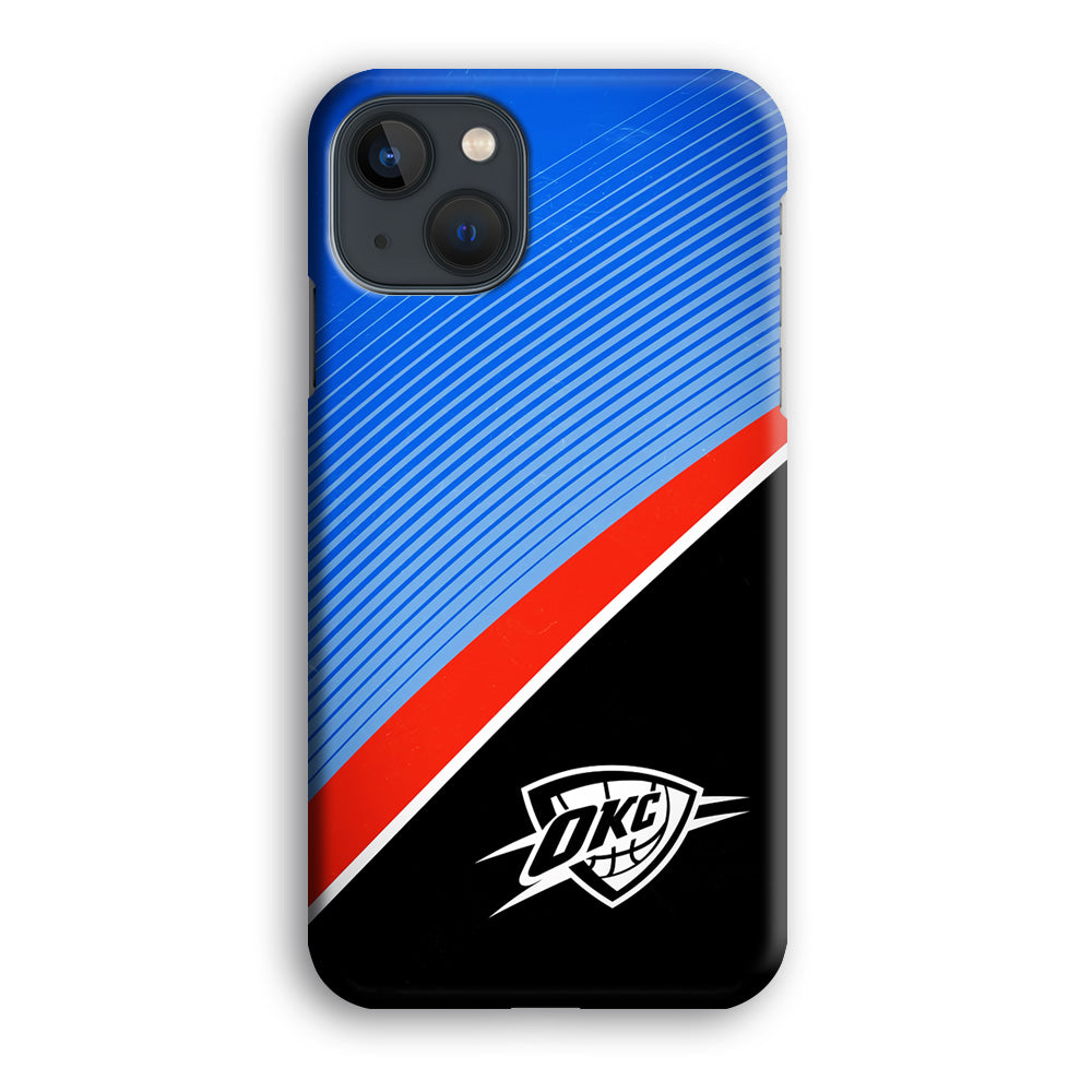 Oklahoma City Thunder Stripe Art iPhone 13 Case