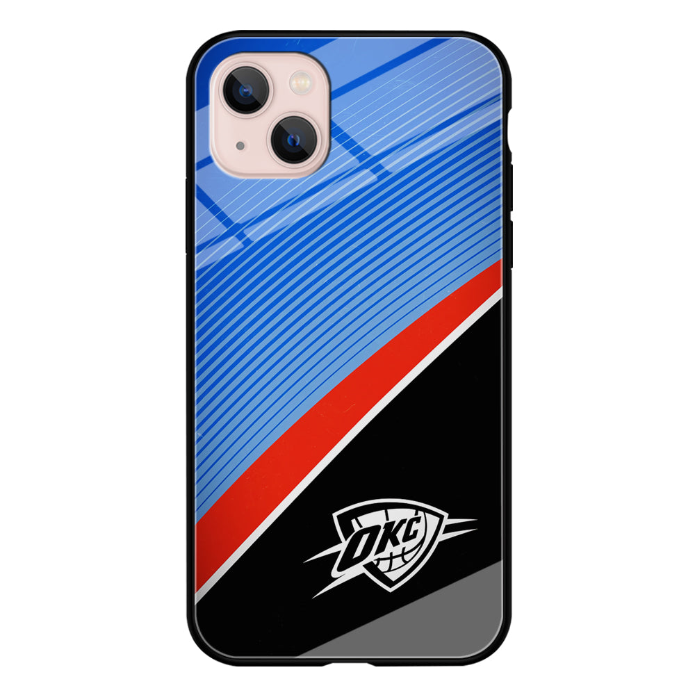 Oklahoma City Thunder Stripe Art iPhone 13 Case