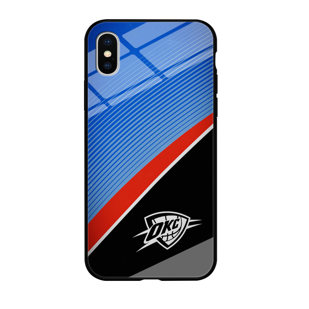 Oklahoma City Thunder Stripe Art iPhone X Case