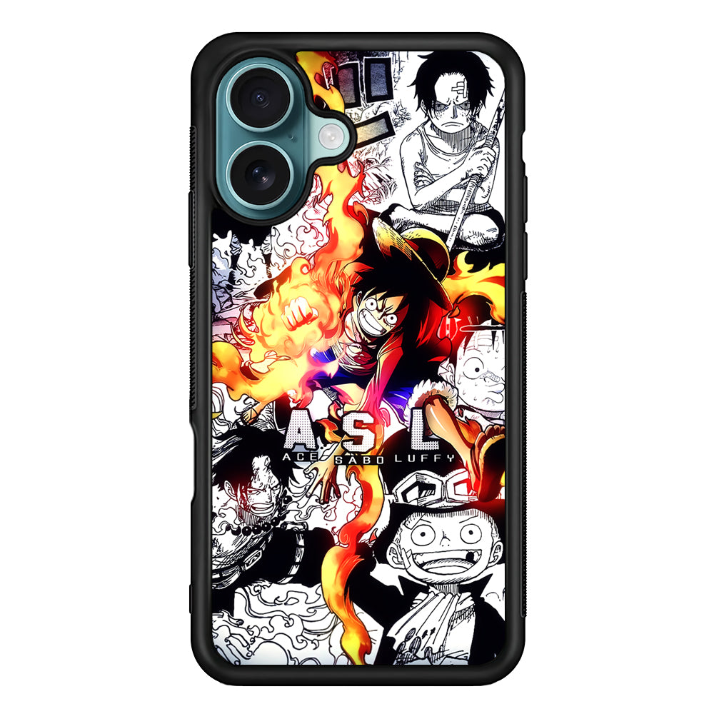 One Piece Trio Ace Sabo Luffy iPhone 16 Case
