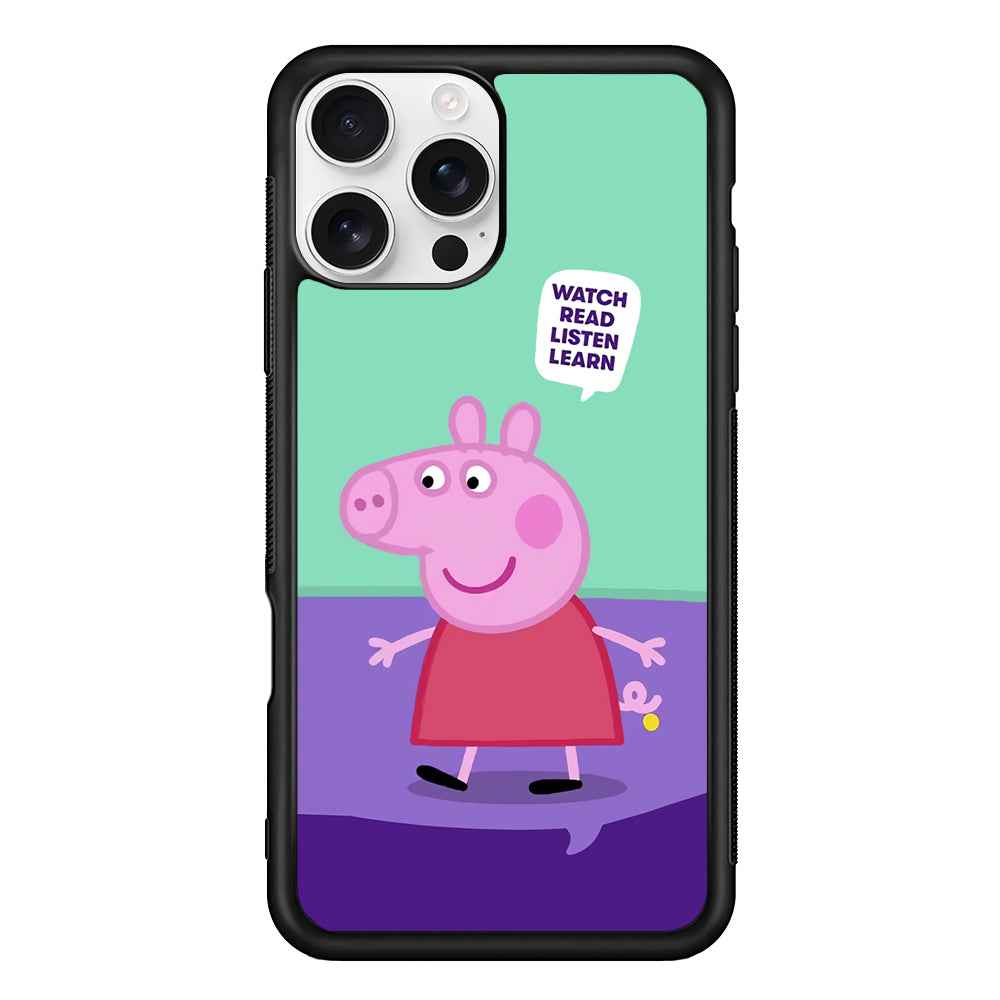 Peppa Pig Ready to Study iPhone 16 Pro Case