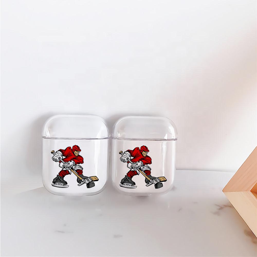 Playing Ice Hockey Apple Airpods Clear Case