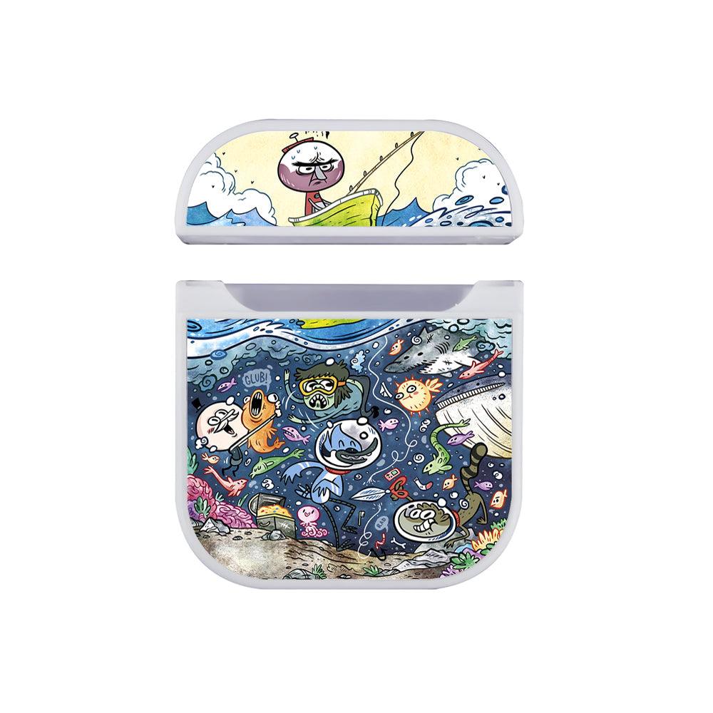 Regular Show Dive Prank Friends Apple Airpods Case White