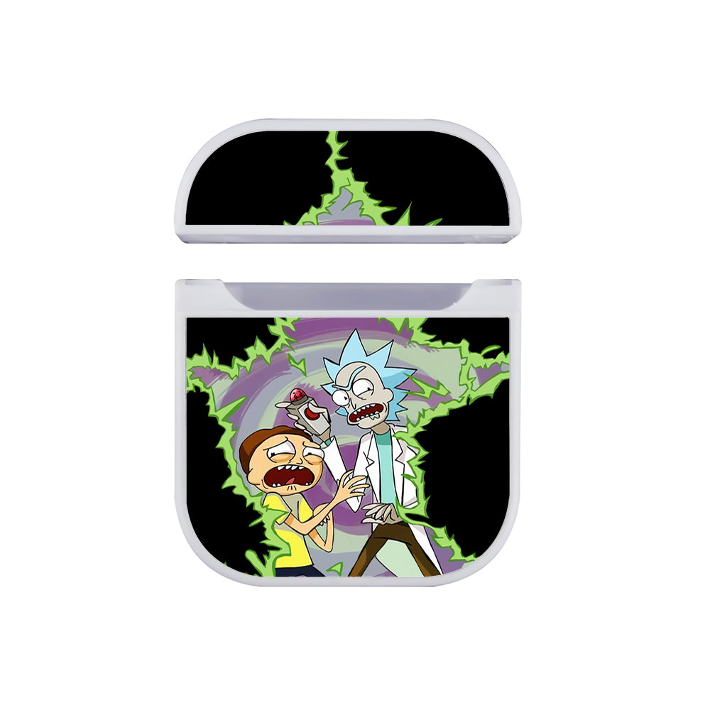 Rick And Morty Time Travel Apple Airpods Case White