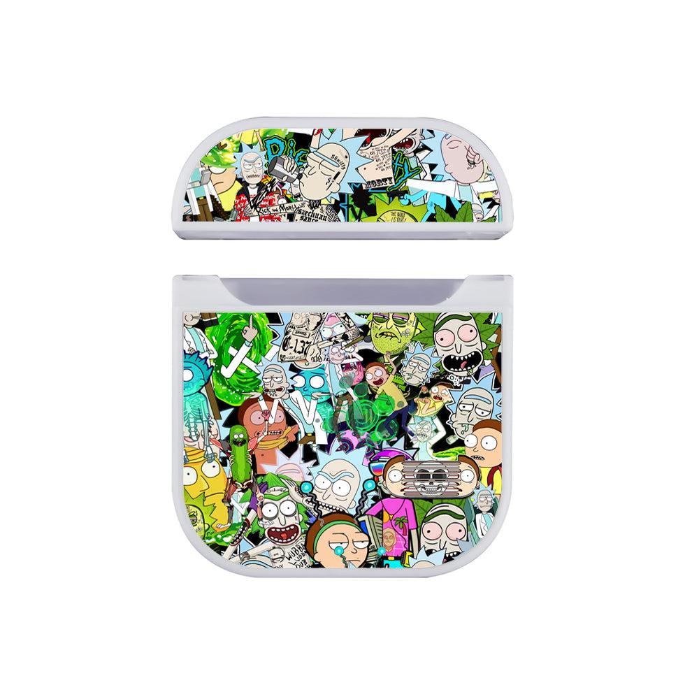 Rick and Morty Sticker Aesthetic Apple Airpods Case White