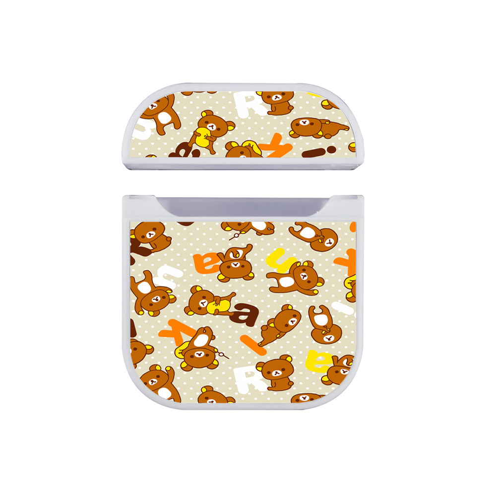 Rilakkuma Alphabet Dot Pattern Apple Airpods Case White