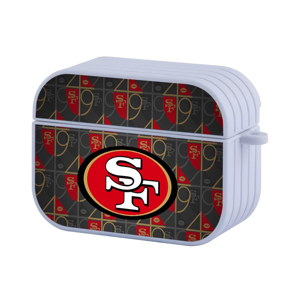 San Francisco 49ers NFL Gold and Red Patern of Emblem Apple Airpods Pro 3 Case-White-Carneyforia