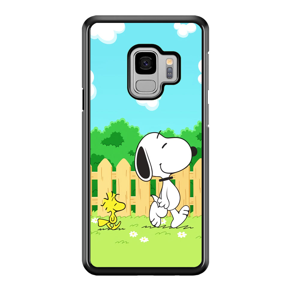 Snoopy Morning Walk Samsung Galaxy S9 Case Default Title