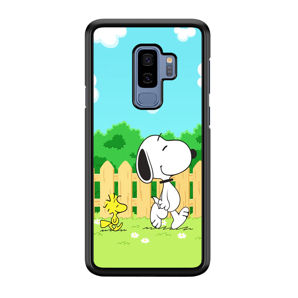 Snoopy Morning Walk Samsung Galaxy S9 Plus Case