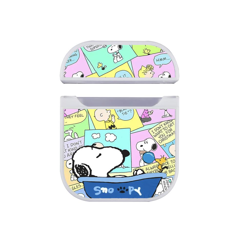 Snoopy Take a Rest from Busy Day Apple Airpods Case White