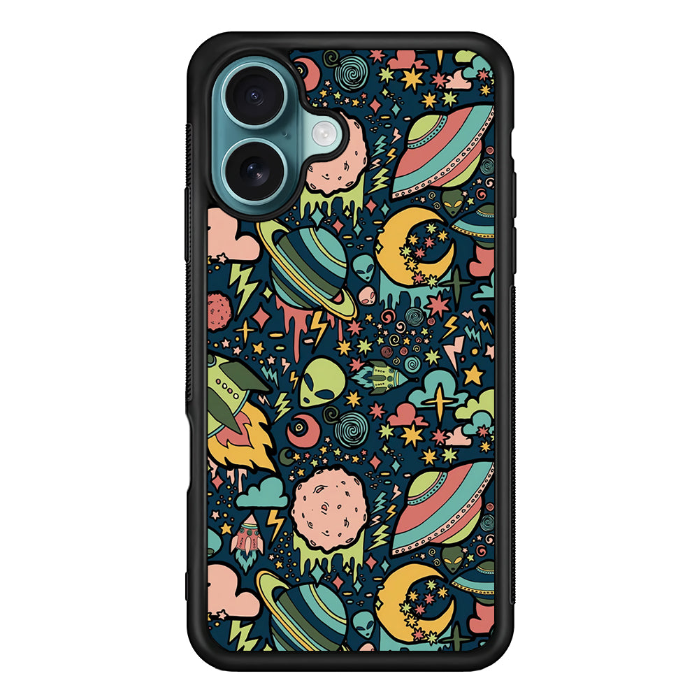 Space Content Art iPhone 16 Case