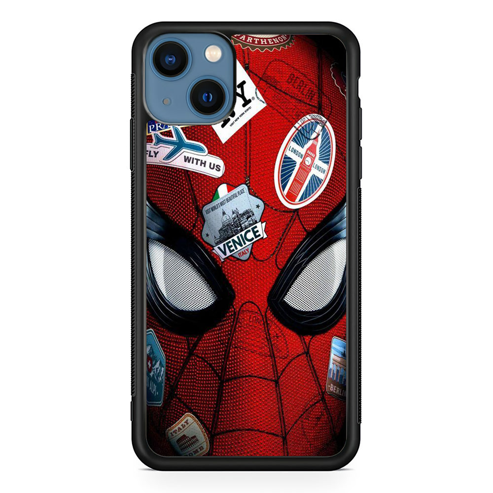 Spiderman Head Full Stickers iPhone 14 Plus Case - Carneyforia