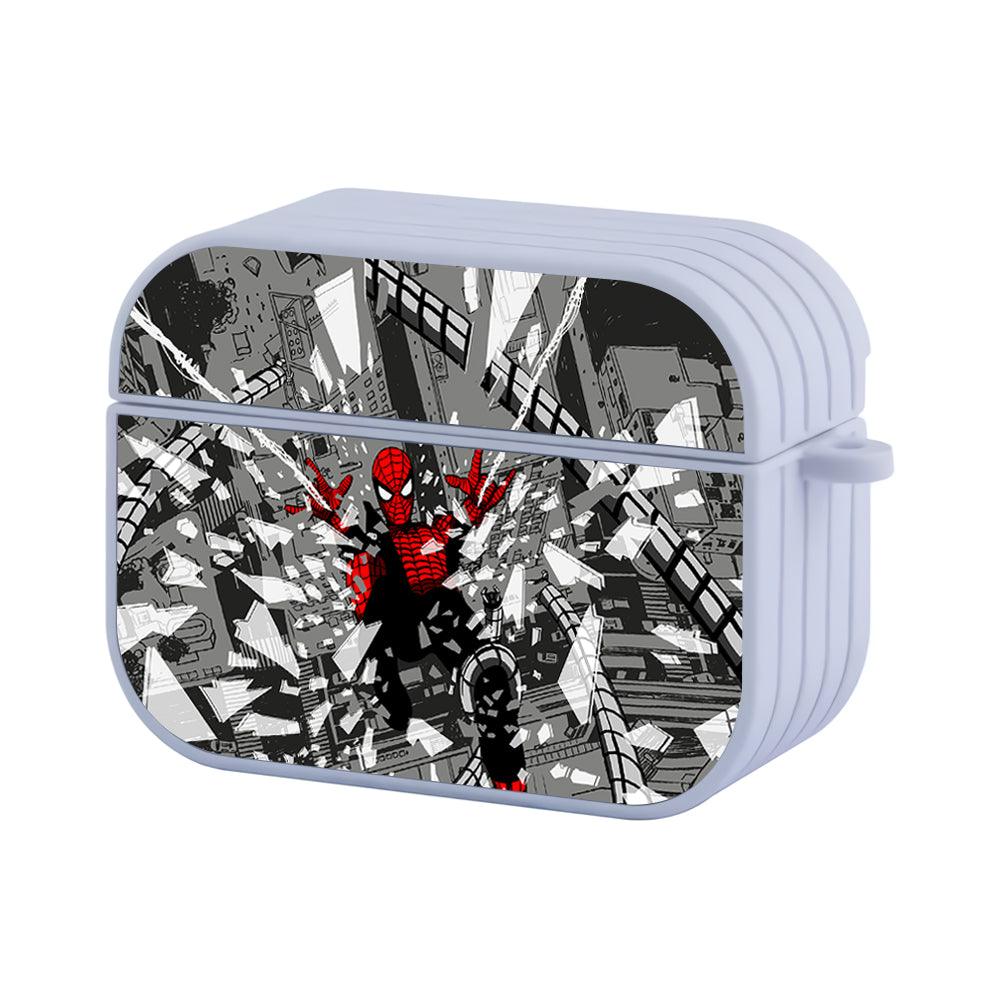 Spiderman Hold on to the Netting Rope Apple Airpods Pro 3 Case-White-Carneyforia