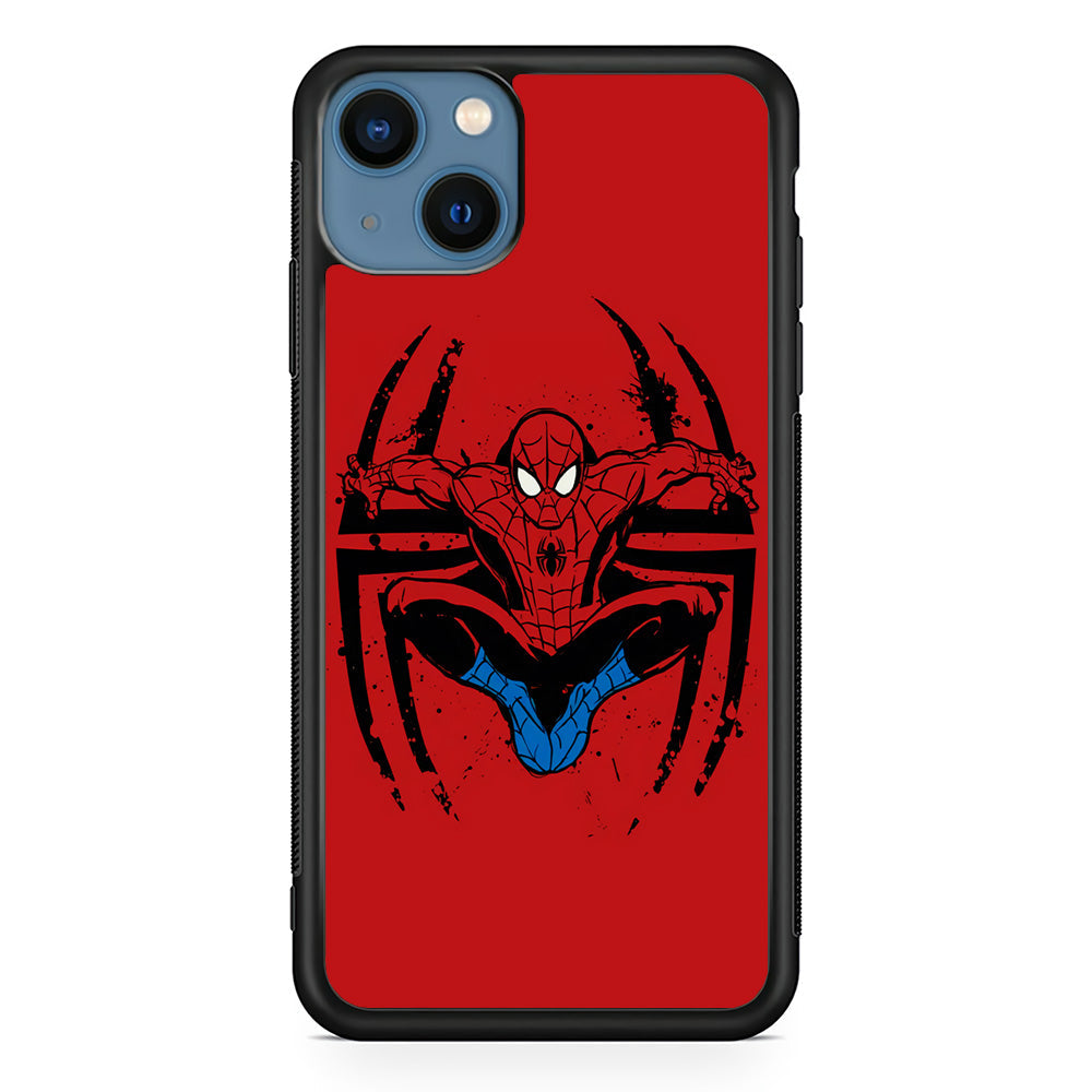 Spiderman Jump And Logo iPhone 14 Plus Case - Carneyforia