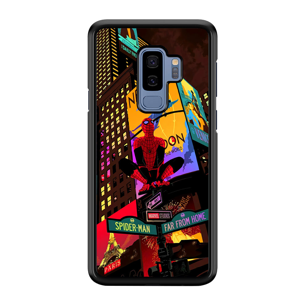 Spiderman Landscape of Night Town Samsung Galaxy S9 Plus Case