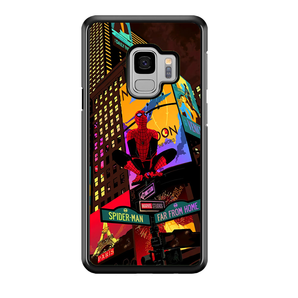 Spiderman Landscape of Night Town Samsung Galaxy S9 Case Default Title
