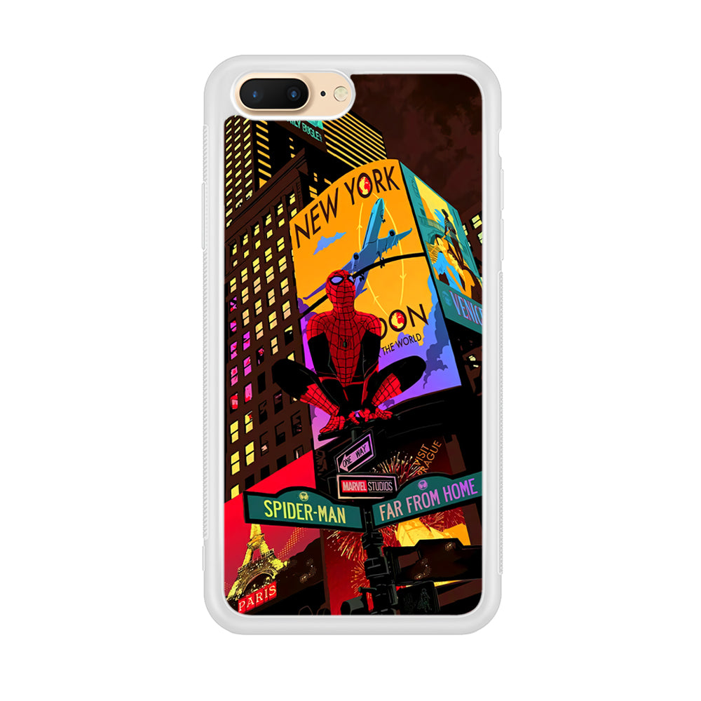 Spiderman Landscape of Night Town iPhone 8 Plus Case