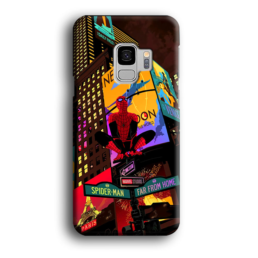 Spiderman Landscape of Night Town Samsung Galaxy S9 Case