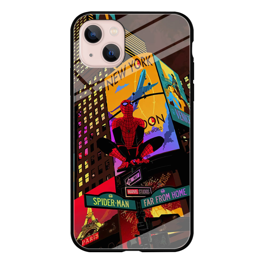 Spiderman Landscape of Night Town iPhone 13 Case