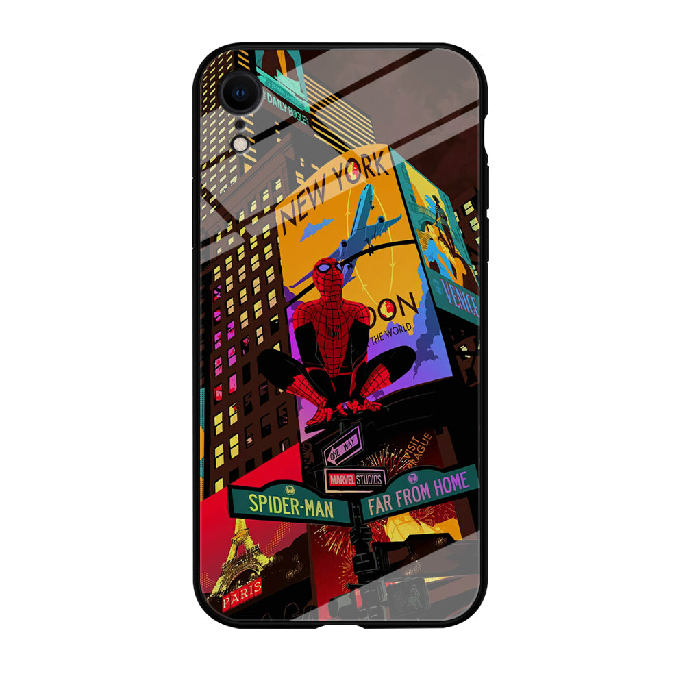 Spiderman Landscape of Night Town iPhone XR Case