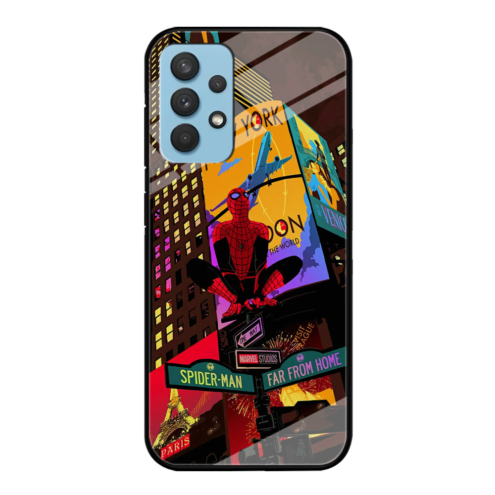 Spiderman Landscape of Night Town Samsung Galaxy A32 Case