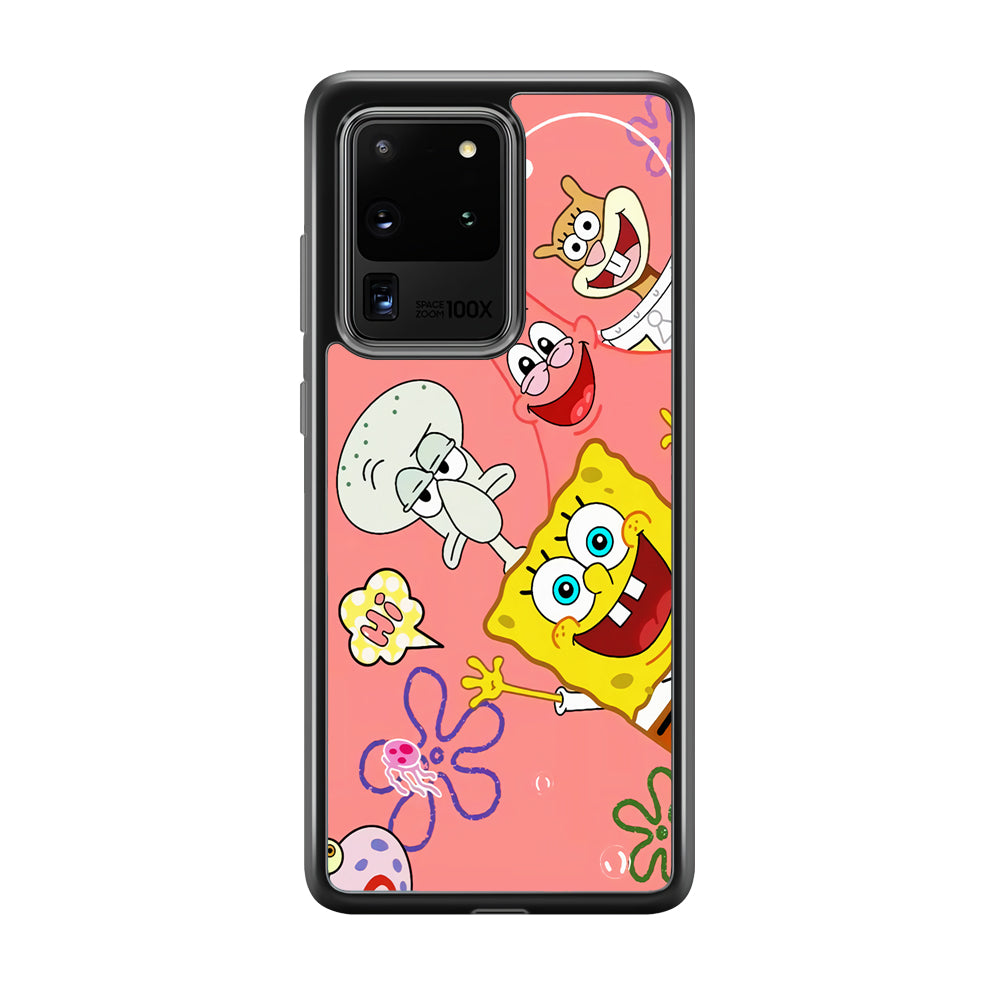 Spongebob With Best Best Friends Samsung Galaxy S20 Ultra Case