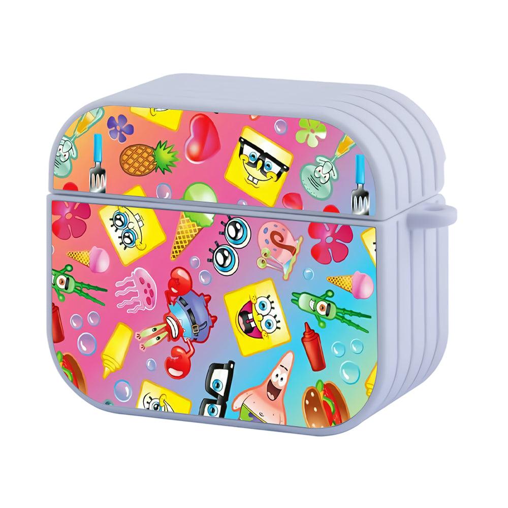 Spongebobs Family Pattern Rainbow Apple Airpods 4 Case White