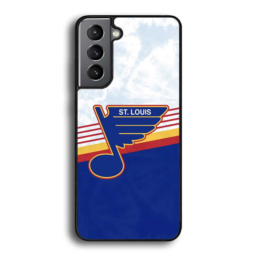 St Louis Blues Team Stripe And Marble Samsung Galaxy S21 Plus Case - Carneyforia