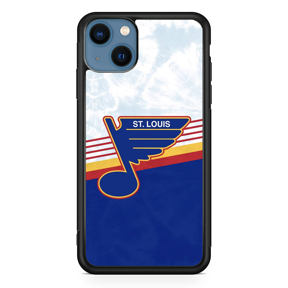 St Louis Blues Team Stripe And Marble iPhone 15 Plus Case - Carneyforia