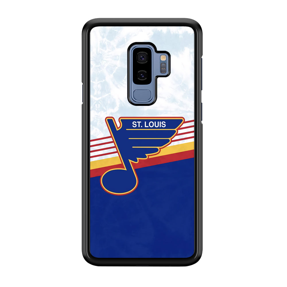 St Louis Blues Team Stripe And Marble Samsung Galaxy S9 Plus Case
