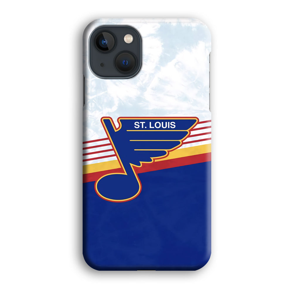 St Louis Blues Team Stripe And Marble iPhone 13 Case