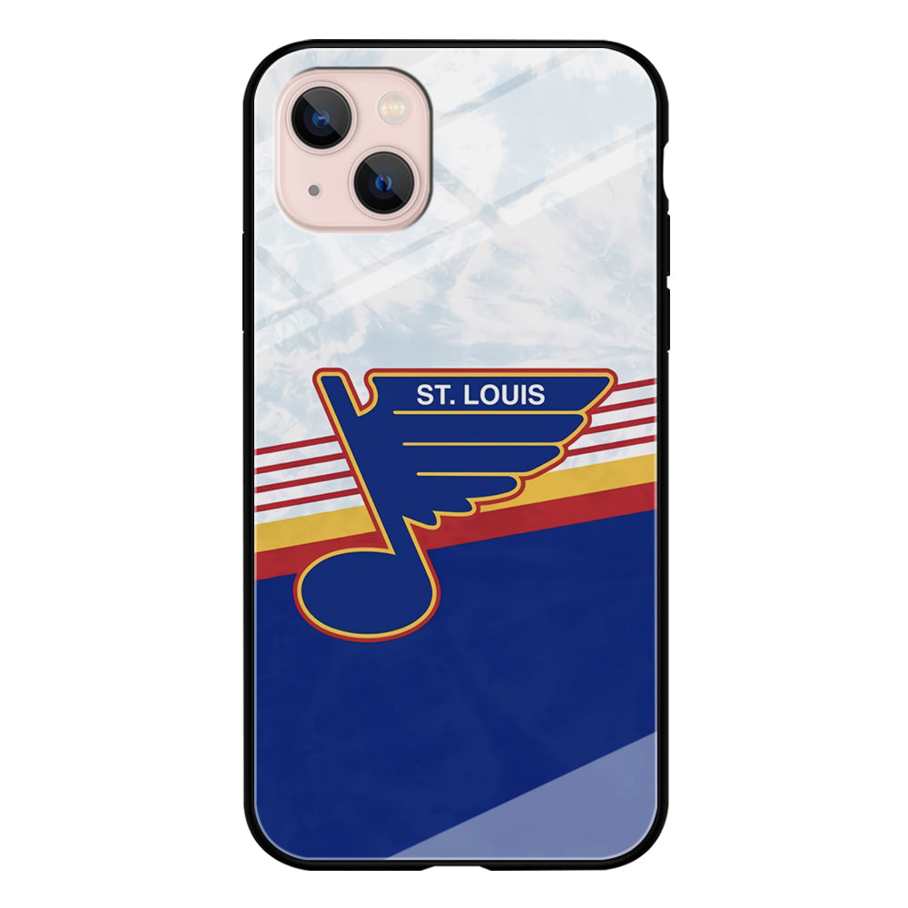 St Louis Blues Team Stripe And Marble iPhone 13 Case