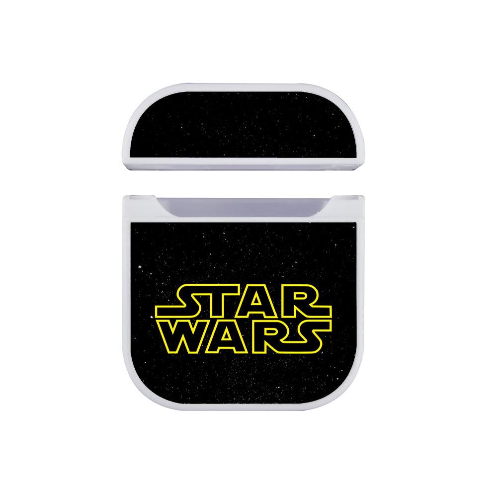 Star Wars Logo Galaxy Background Apple Airpods Case White