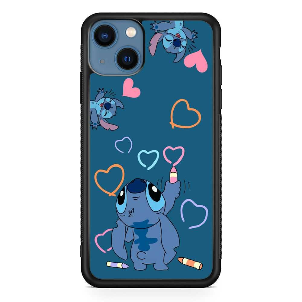 Stitch Drawing Lovely iPhone 14 Plus Case - Carneyforia