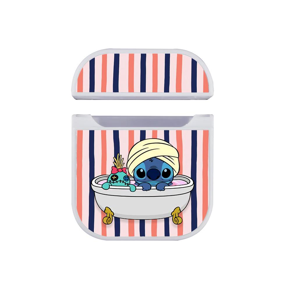 Stitch The Joy of Bathing Apple Airpods Case White