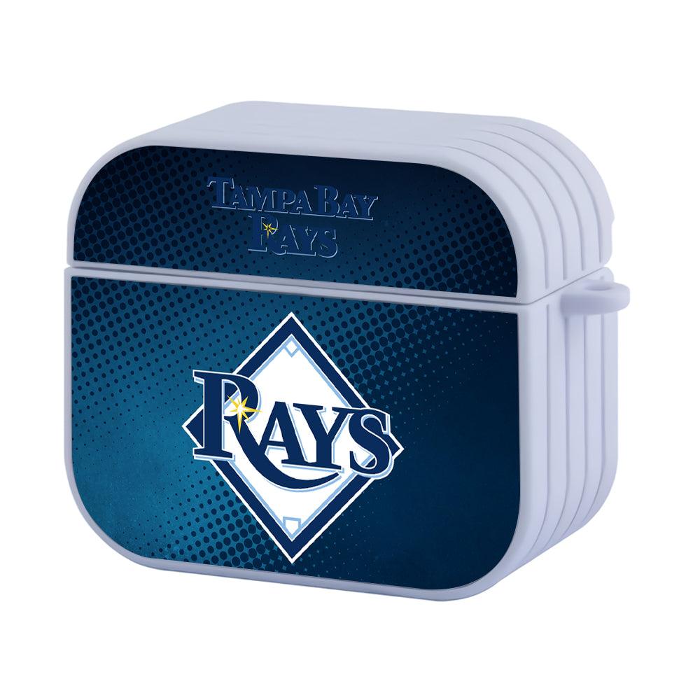 Tampa Bay Rays MLB Diagonal Blue Dot Patern Apple Airpods 4 Case White