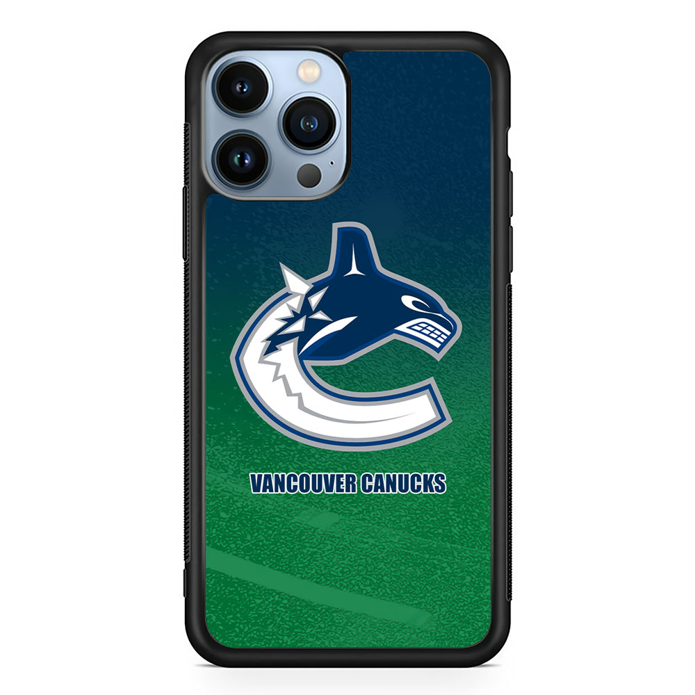 Vancouver Canucks Blue Green Gradation iPhone 15 Pro Case - Carneyforia