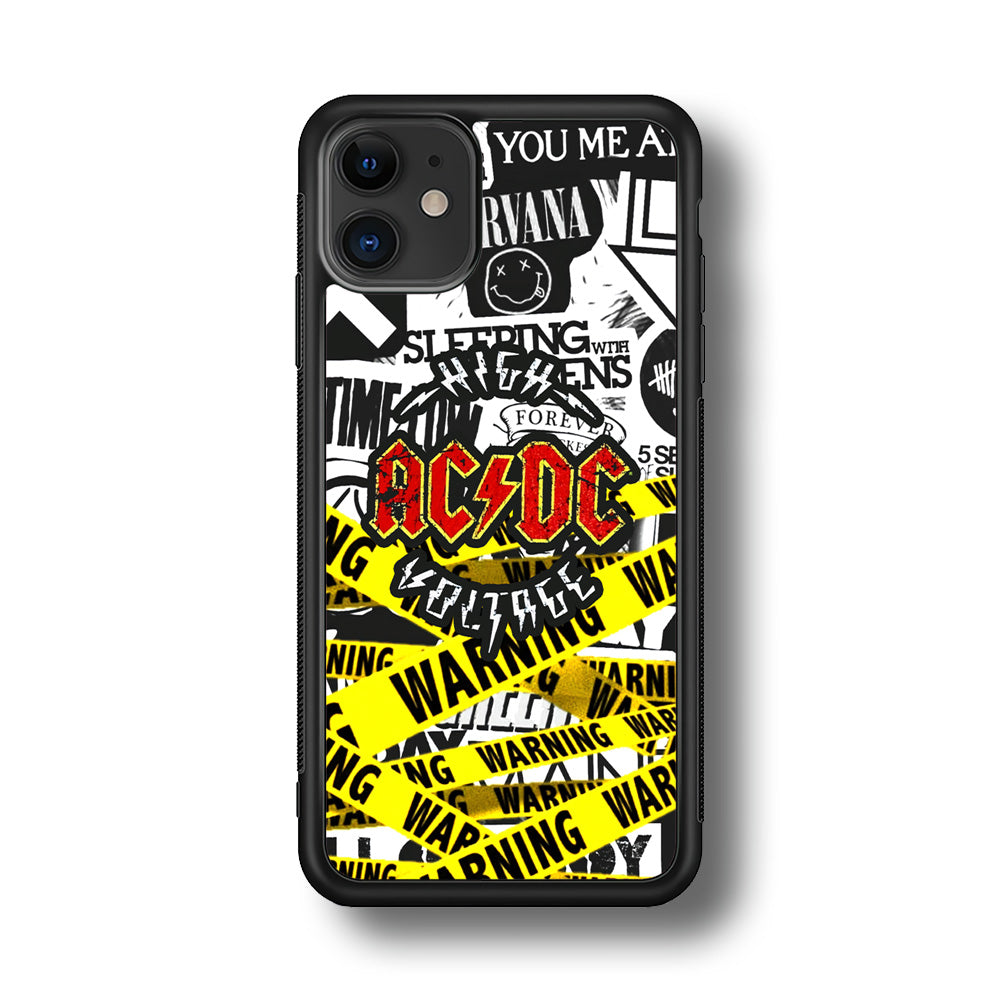 ACDC Warning It's High Voltage iPhone 11 Case