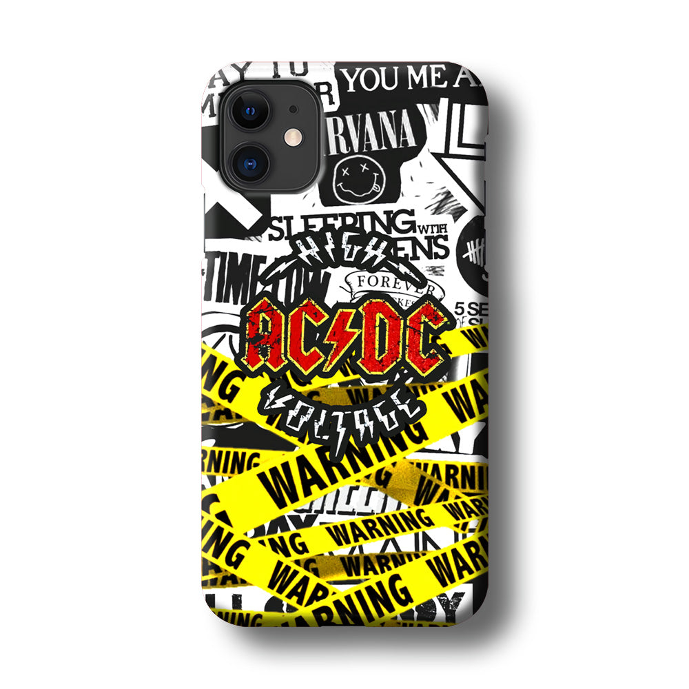 ACDC Warning It's High Voltage iPhone 11 Case