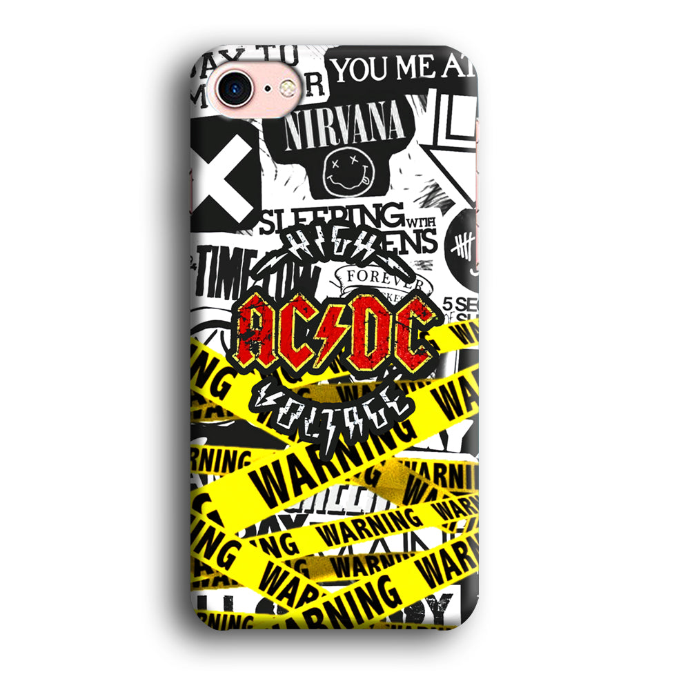 ACDC Warning It's High Voltage iPhone 8 Case