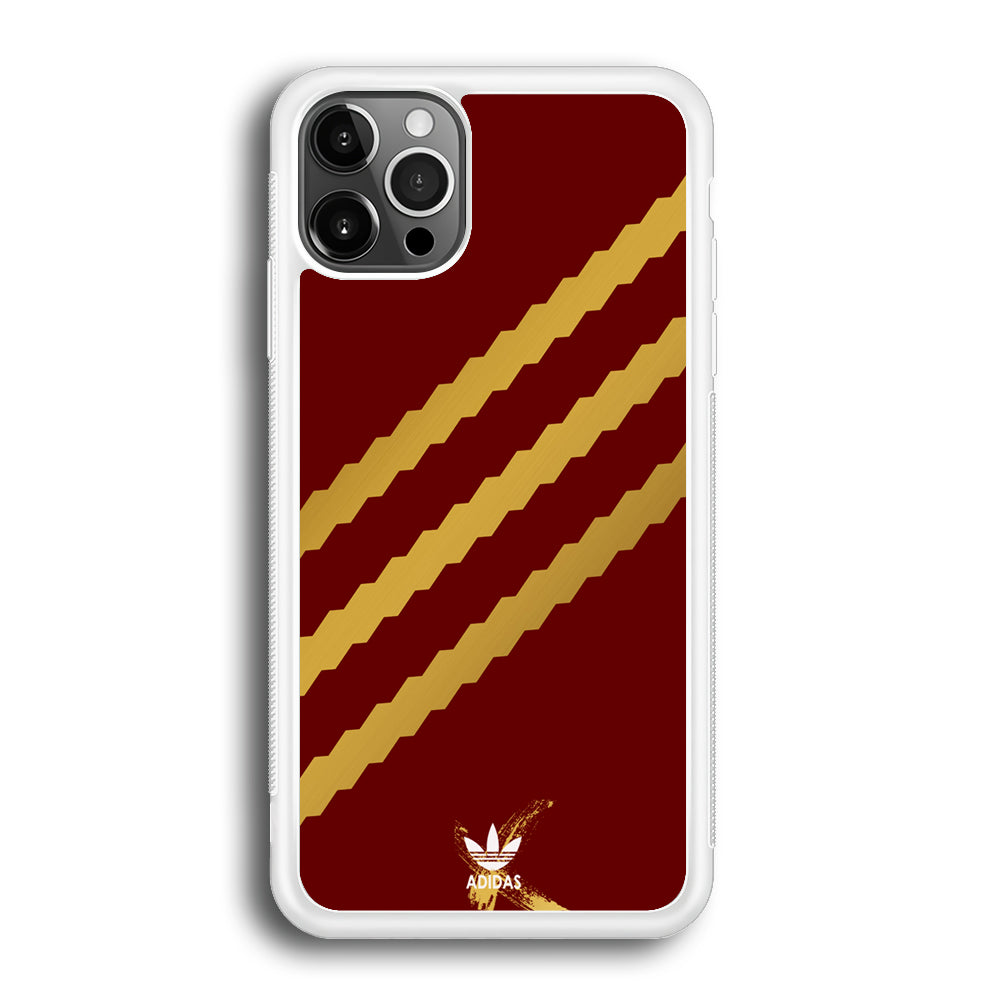 Adidas Stripe Royal Gold Maroon iPhone 12 Pro Case