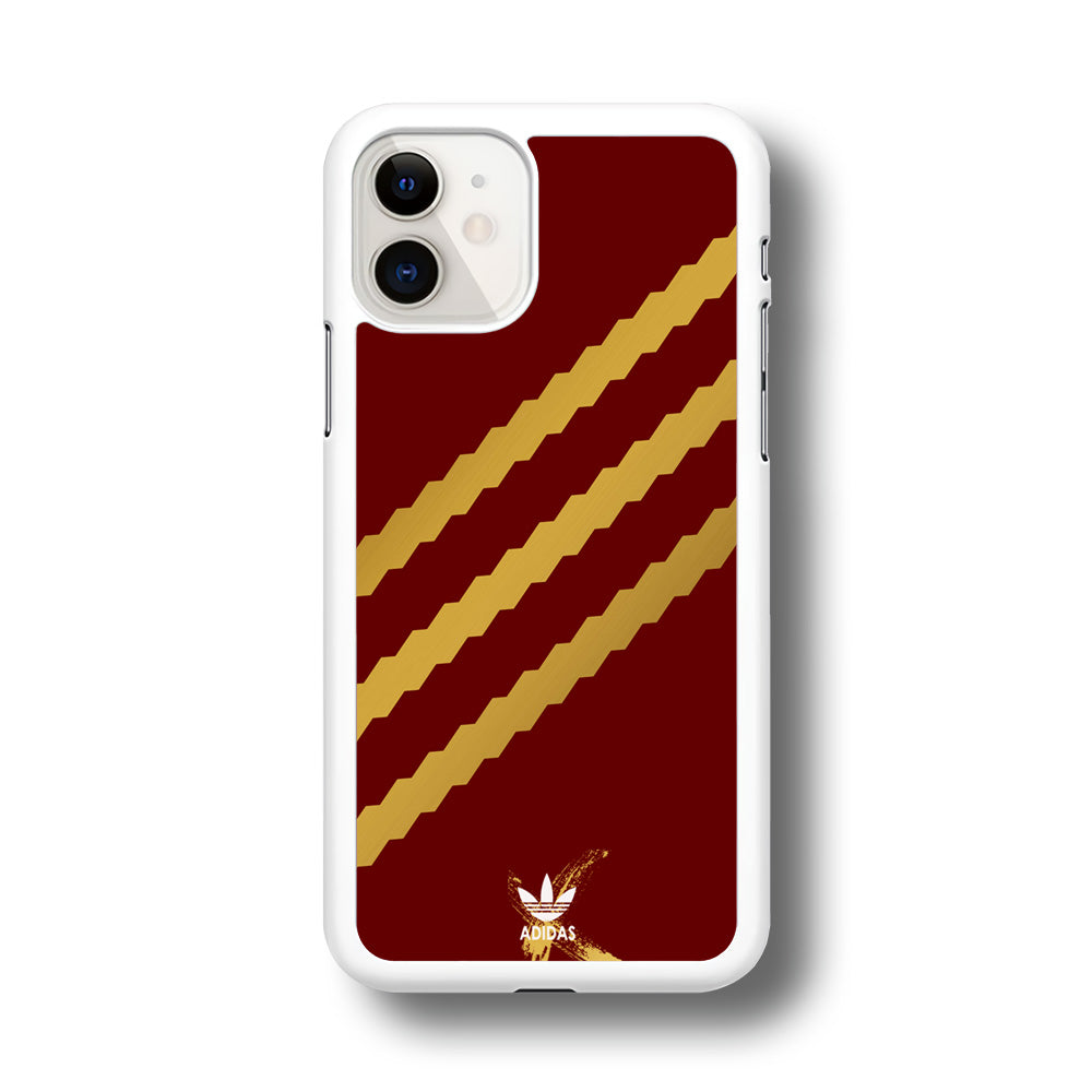 Adidas Stripe Royal Gold Maroon iPhone 11 Case