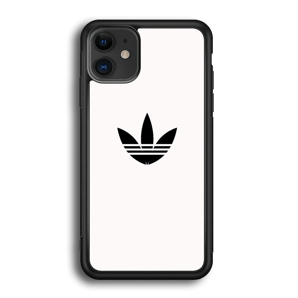 Adidas White Bone Logo Black iPhone 12 Case