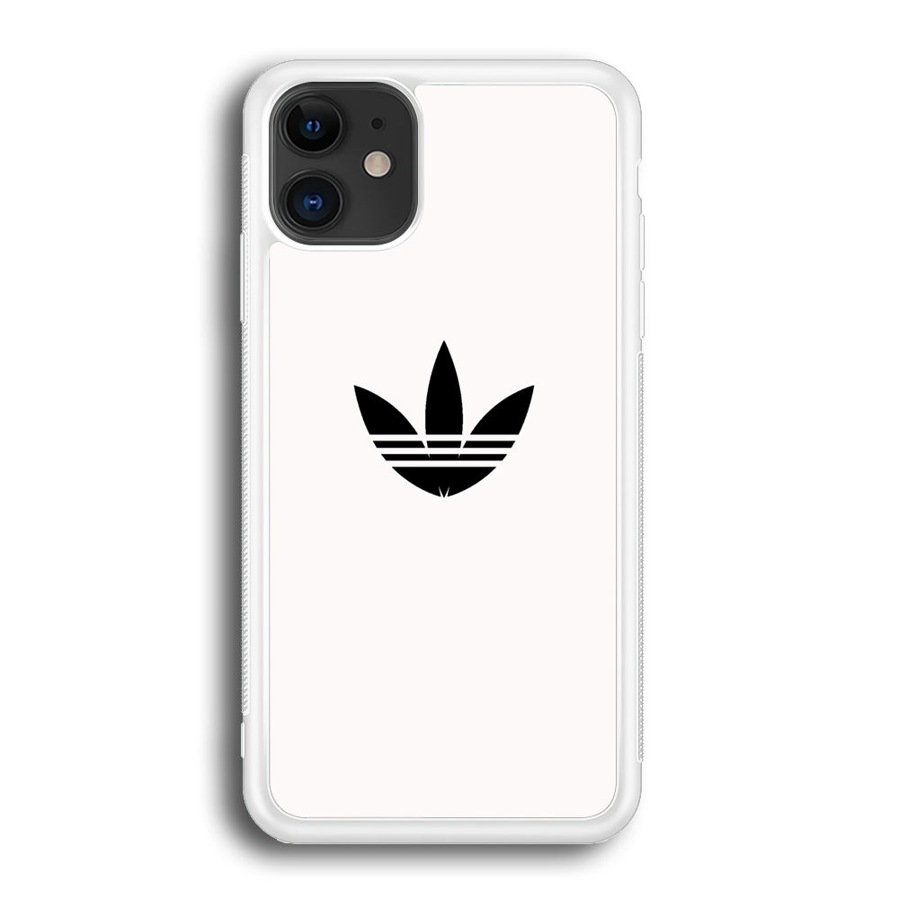 Adidas White Bone Logo Black iPhone 12 Case