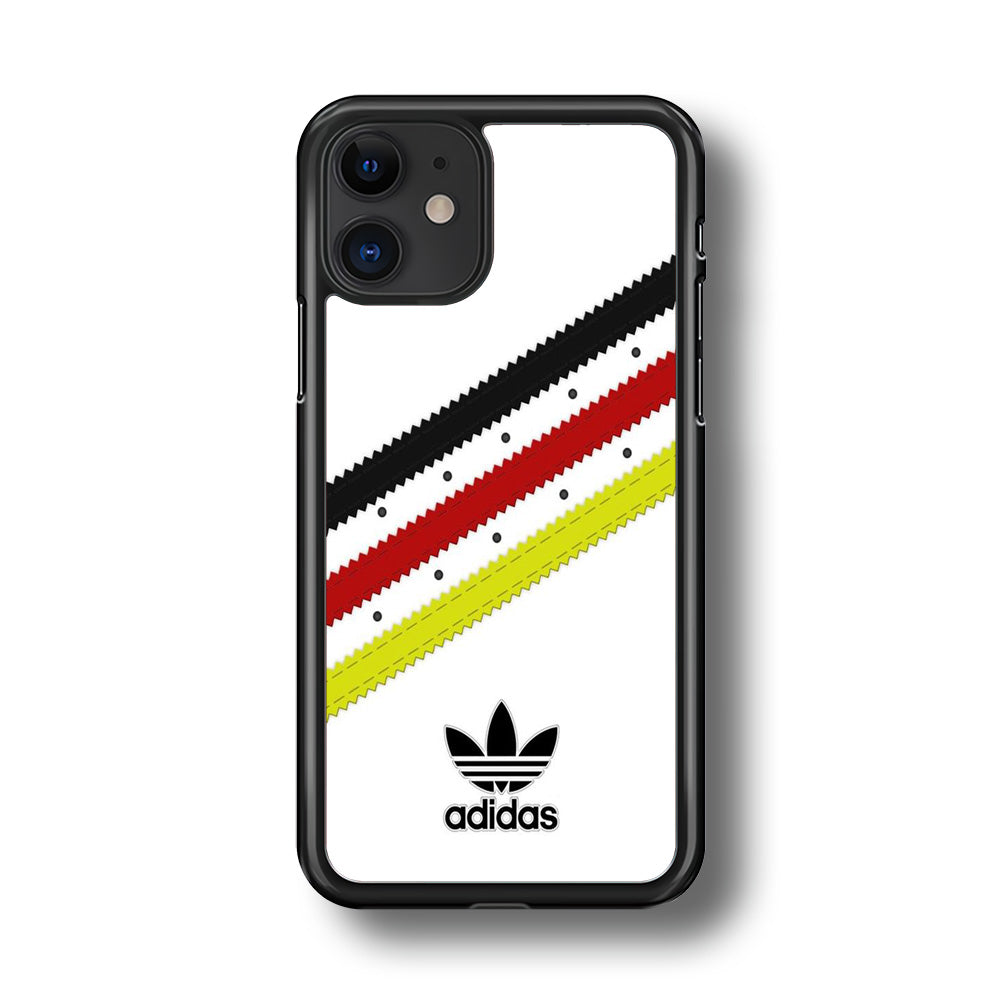 Adidas White Stripe Black Red Yellow iPhone 11 Case