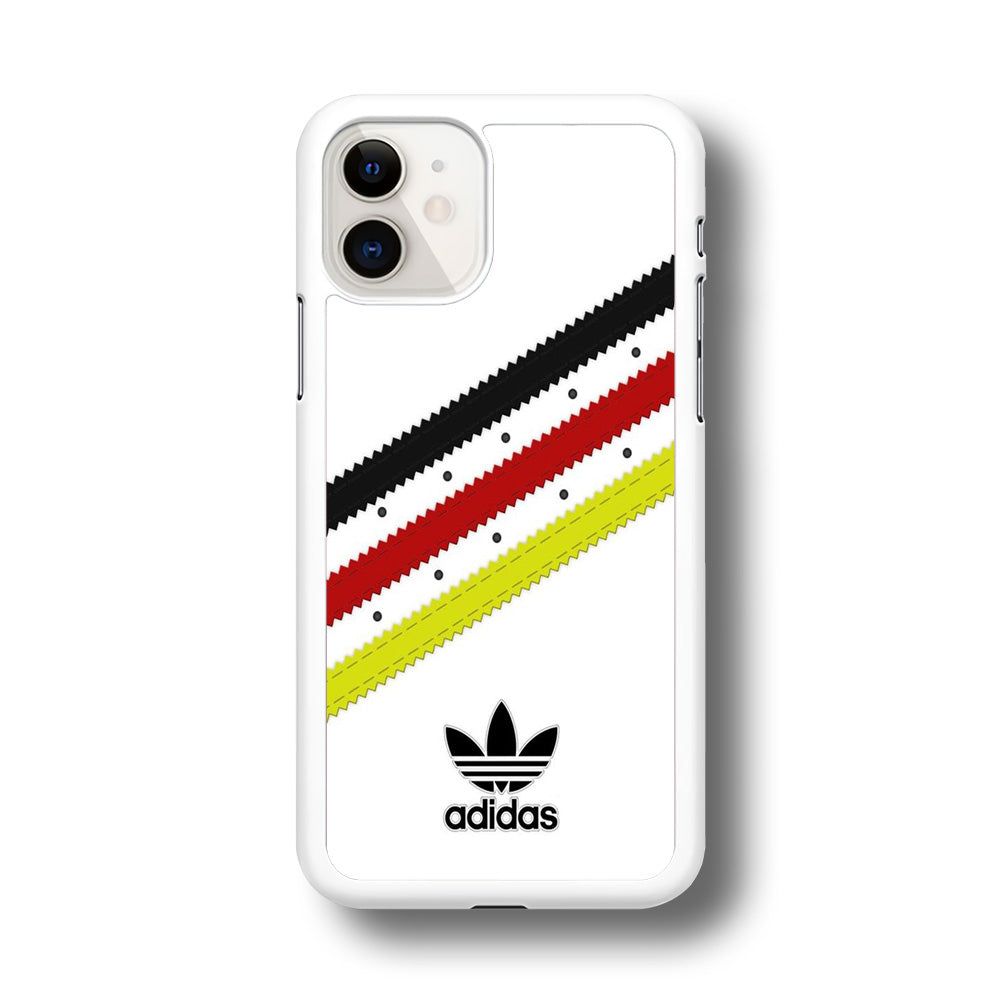 Adidas White Stripe Black Red Yellow iPhone 11 Case
