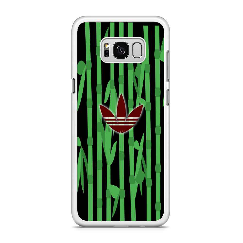 Adidas Bamboo Maroon Logo Samsung Galaxy S8 Plus Case Rubber White (2D Case)