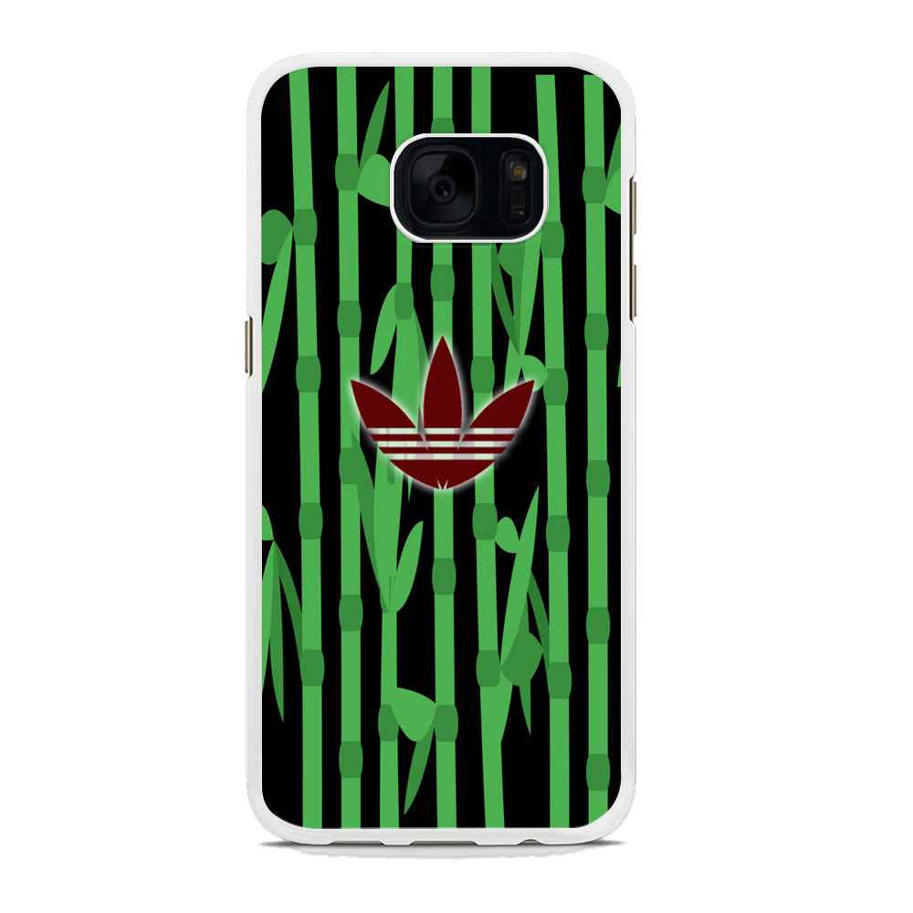 Adidas Bamboo Maroon Logo Samsung Galaxy S7 Case Rubber White (2D Case)