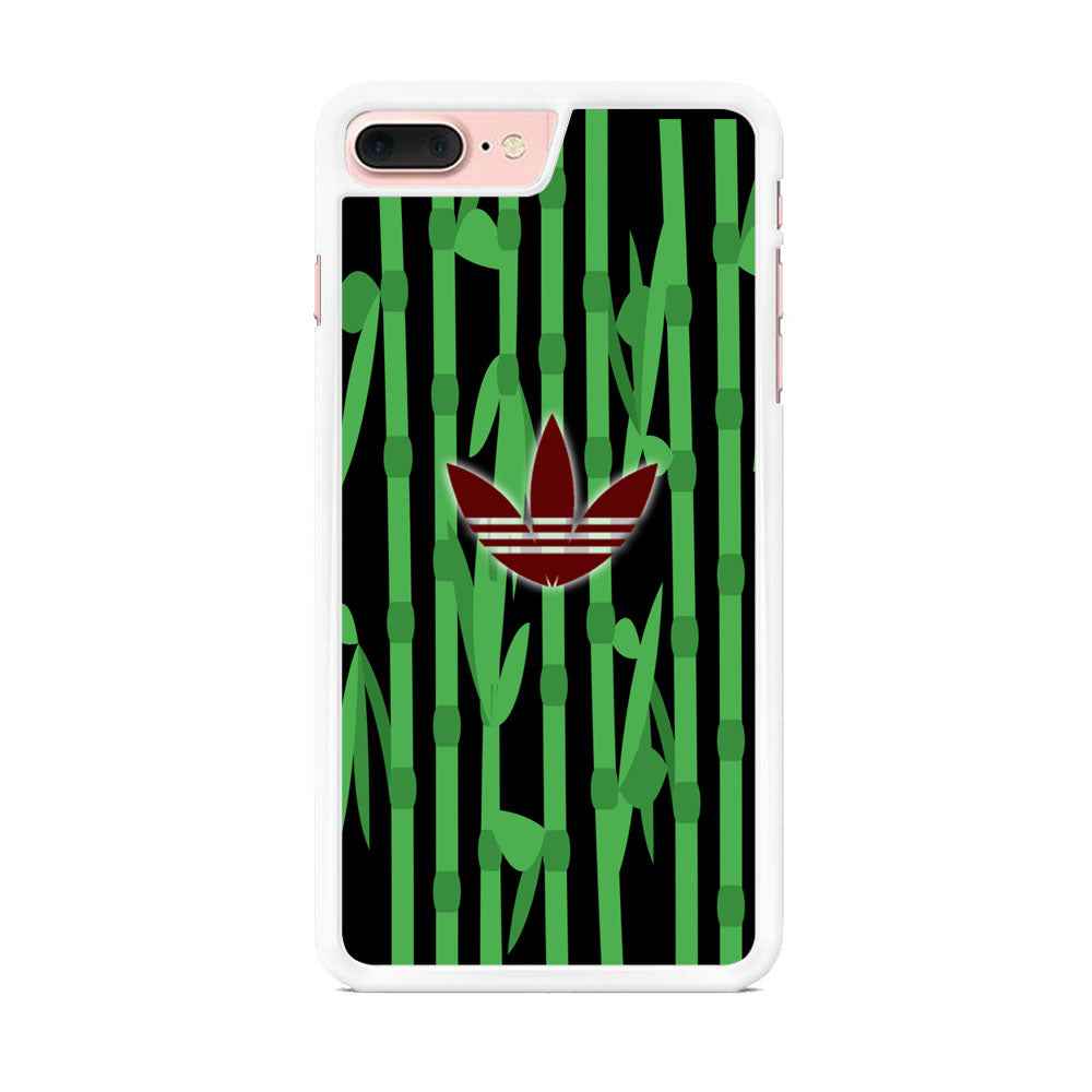 Adidas Bamboo Maroon Logo iPhone 7 Plus Case Rubber White (2D Case)