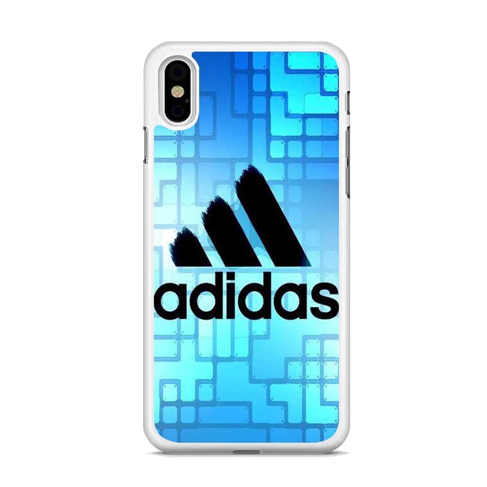 Adidas Logo Blue Abstract iPhone XS Case